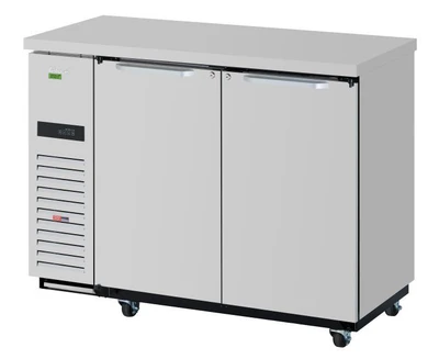 Turbo Air TBB-24-48SSD-N6 12.2 Cu. Ft. Stainless Steel Solid Doors Super Deluxe Narrow Back Bar Cooler - 115 Volts