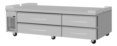 Turbo Air PRCBE-96R-N-FT 17.5 Cu. Ft. Stainless Steel 4 Drawers PRO Series Refrigerated Chef Base - 115 Volts