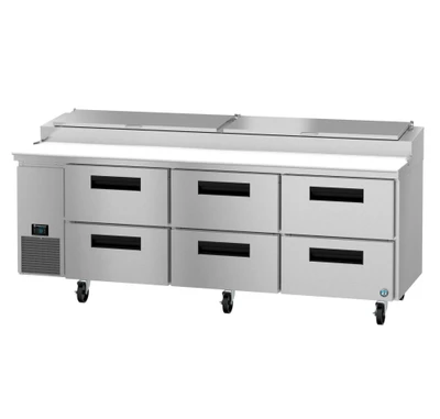 Hoshizaki PR93B-D6 29.34 Cu. Ft. Stainless Steel One-Section Steelheart Series Pizza Prep Table - 115 Volts