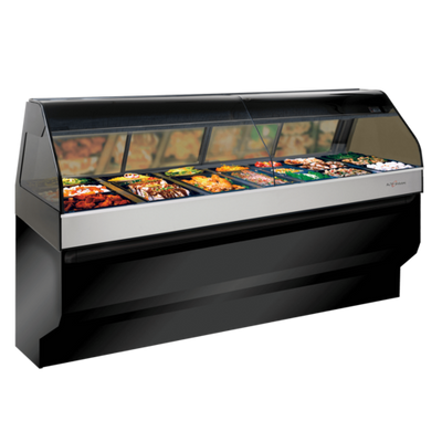 Alto-Shaam ED3SYS-96 96" W Black Stainless Steel Full Service Heated Display Case with Stationary Base - 208 Volts