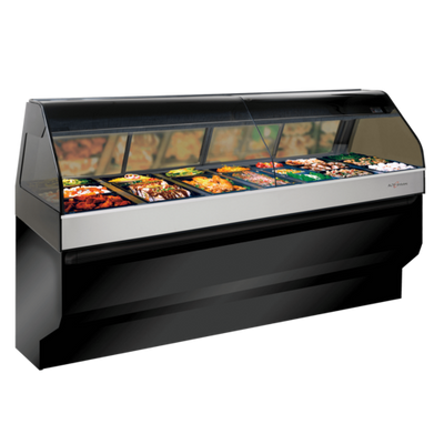 Alto-Shaam ED3SYS-96 96" W Black Stainless Steel Full Service Heated Display Case with Stationary Base - 208 Volts