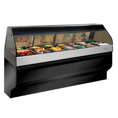 Alto-Shaam ED3SYS-96 96" W Black Stainless Steel Full Service Heated Display Case with Stationary Base - 208 Volts