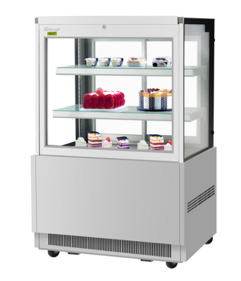 Turbo Air TBP36-54FN-S 12.5 Cu. Ft. Stainless Steel Front Glass Opening 2 Shelves Refrigerated Bakery Display Case - 115 Volts