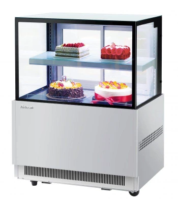 Turbo Air TBP36-46NN-S 9 Cu. Ft. Stainless Steel Straight Tempered Glass Front Refrigerated Bakery Display Case - 115 Volts