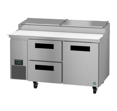 Hoshizaki PR60B-D2 16.63 Cu. Ft. Stainless Steel Reach-In Steelheart Series Pizza Prep Table - 115 Volts