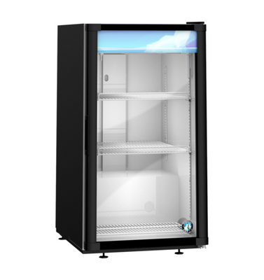 Hoshizaki RM-7-HC-BLK 7 Cu. Ft. Black One-Section Glass Door Countertop Refrigerated Merchandiser - 115 Volts