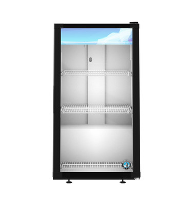 Hoshizaki RM-7-HC-BLK 7 Cu. Ft. Black One-Section Glass Door Countertop Refrigerated Merchandiser - 115 Volts