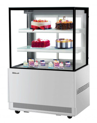 Turbo Air TBP36-54NN-S 12.5 Cu. Ft. Stainless Steel Straight Tempered Glass Front 2 Shelves Refrigerated Bakery Display Case - 115 Volts