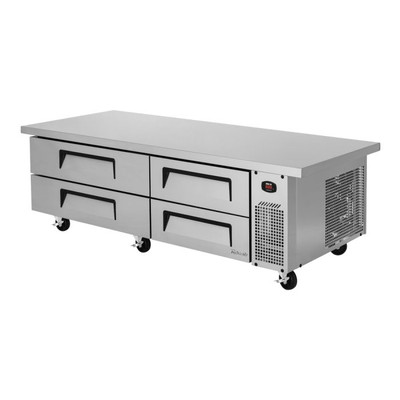 Turbo Air TCBE-72SDR-E-N 12.66 Cu. Ft. Stainless Steel Super Deluxe Extended Top Chef Base Refrigerator - 115 Volts