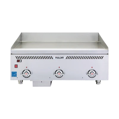 Vulcan VCCG24-AS 24" W Stainless Steel Natural Gas Countertop Heavy Duty Griddle - 60,000 BTU
