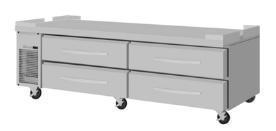 Turbo Air PRCBE-84R-N-FT 14.75 Cu. Ft. Stainless Steel 4 Drawers PRO Series Refrigerated Chef Base - 115 Volts