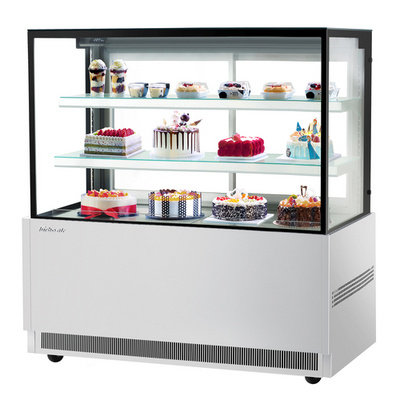 Turbo Air TBP60-54NN-S 21.8Cu. Ft. Stainless Steel Straight Tempered Glass Front 2-Shelf Refrigerated Bakery Display Case - 115 Volts
