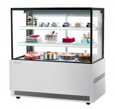Turbo Air TBP60-54NN-S 21.8Cu. Ft. Stainless Steel Straight Tempered Glass Front 2-Shelf Refrigerated Bakery Display Case - 115 Volts
