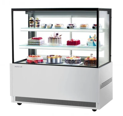 Turbo Air TBP60-54NN-S 21.8Cu. Ft. Stainless Steel Straight Tempered Glass Front 2-Shelf Refrigerated Bakery Display Case - 115 Volts