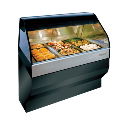 Alto-Shaam ED3SYS-48 48" W Black Stainless Steel Full Service Heated Display Case with Stationary Base - 208 Volts