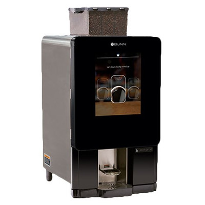 BUNN 44400.0240 3 Flavors Stainless Steel Black Finish Sure Immersion Model 312 Bean to Cup Coffee Brewer - 1 Phase