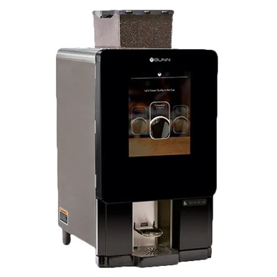 BUNN 44400.0240 3 Flavors Stainless Steel Black Finish Sure Immersion Model 312 Bean to Cup Coffee Brewer - 1 Phase