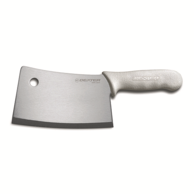 Dexter 8253 7" L White Handle Stainless Steel Blade Sani-Safe Cleaver