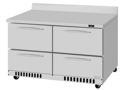 Turbo Air PWR-48-D4-FB-N 9.8 Cu. Ft. Stainless Steel 4 Drawers PRO Series Worktop Refrigerator - 115 Volts