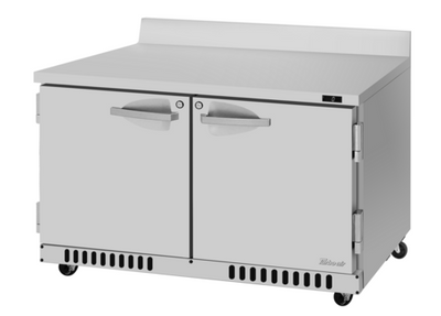 Turbo Air PWF-48-FB-N 11.1 Cu. Ft. Stainless Steel 2 Hinged Solid Doors with Locks PRO Series Worktop Freezer - 115 Volts