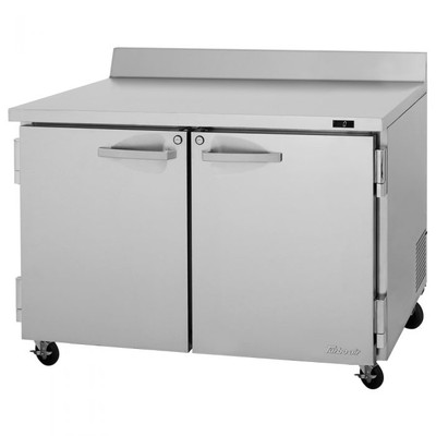 Turbo Air PWF-48-N 12.8 Cu. Ft. Stainless Steel 2 Hinged Solid Doors with Locks PRO Series Worktop Freezer - 115 Volts
