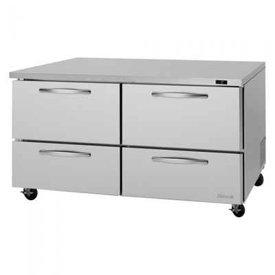 Turbo Air PUF-60-D4-N 17 Cu. Ft. Stainless Steel 4 Drawers PRO Series Undercounter Freezer - 115 Volts