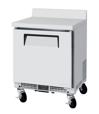 Turbo Air MWR-24S-N6 2.86 Cu. Ft. Stainless Steel 1 Door Shallow Depth M3 Worktop Refrigerator - 115 Volts