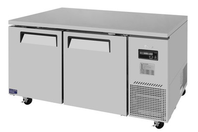 Turbo Air JUF-67D-N 19 Cu. Ft. Stainless Steel 2 Solid Doors J Series Side Mount Undercounter Freezer - 115 Volts