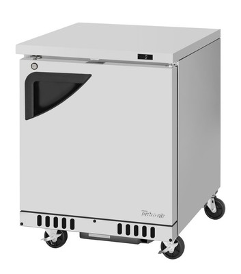 Turbo Air TUF-28SD-FB-N 11.1 Cu. Ft. Stainless Steel 1 Solid Door Super Deluxe Series Undercounter Freezer - 115 Volts