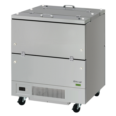 Turbo Air TMKC-34-2-SS-N6 12.21 Cu. Ft. Stainless Steel Dual Sided Access Super Deluxe Series Milk Cooler - 115 Volts