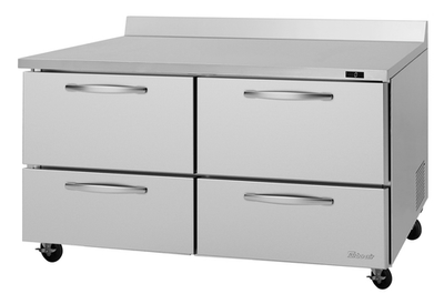 Turbo Air PWF-60-D4-N 17.2 Cu. Ft. Stainless Steel 4 Drawers PRO Series Worktop Freezer - 115 Volts