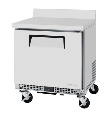 Turbo Air MWR-27S-N6 3.28 Cu. Ft. Stainless Steel 1 Door Shallow Depth M3 Worktop Refrigerator - 115 Volts