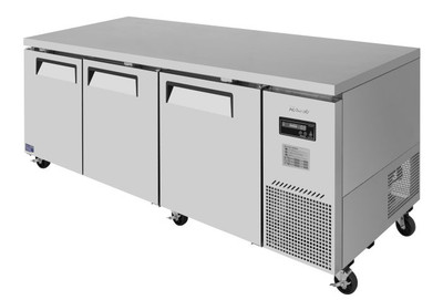 Turbo Air JUF-93D-N 30 Cu. Ft. Stainless Steel 3 Solid Doors J Series Side Mount Undercounter Freezer - 115 Volts