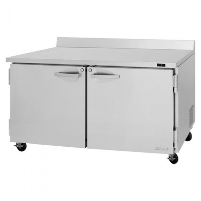 Turbo Air PWF-60-N 15.5 Cu. Ft. Stainless Steel 2 Hinged Solid Doors with Locks PRO Series Worktop Freezer - 115 Volts