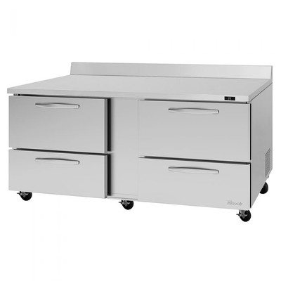 Turbo Air PWR-72-D4-N 18.8 Cu. Ft. Stainless Steel 4 Drawers PRO Series Worktop Refrigerator - 115 Volts