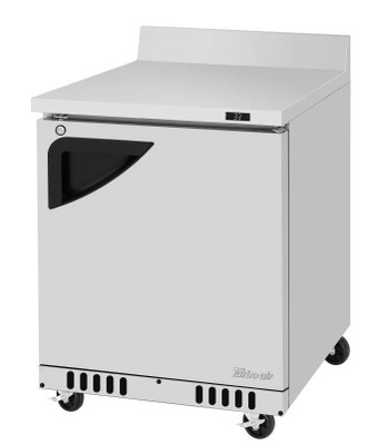 Turbo Air TWR-28SD-FB-N 6.5 Cu. Ft. Stainless Steel 1 Solid Door Super Deluxe Worktop Refrigerator - 115 Volts