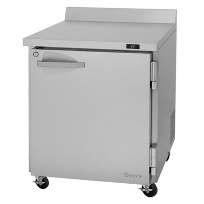 Turbo Air PWR-28-N(-L) 6.8 Cu. Ft. Stainless Steel 1 Solid Door with Lock PRO Series Worktop Refrigerator - 115 Volts