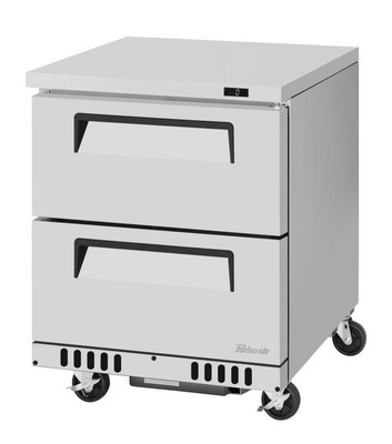 Turbo Air TUF-28SD-D2-FB-N 11.1 Cu. Ft. Stainless Steel 2 Drawers Super Deluxe Series Undercounter Freezer - 115 Volts