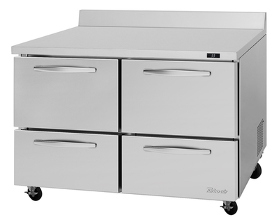 Turbo Air PWR-48-D4-N 12.2 Cu. Ft. Stainless Steel 4 Drawers PRO Series Worktop Refrigerator - 115 Volts