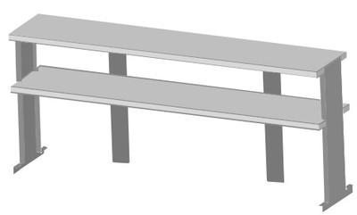 Turbo Air TSOS-4R-V 48.38" W x 14.38" D x 31.25" H Stainless Steel Double Over Shelves