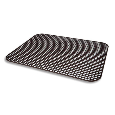 Vollrath 1612 12.5" x 16.13" Thermoplastic Rubber Chocolate Brown Rectangular Tray Mat