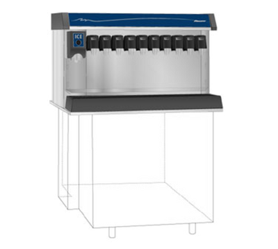 Follett LLC VU300B8RP Vision 300 Lbs. Stainless Steel In-Counter Right Ice Dispense Button Actuation Ice and Beverage Dispenser - 115 Volts