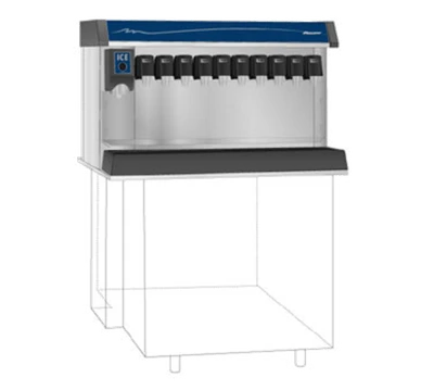 Follett LLC VU300B8RP Vision 300 Lbs. Stainless Steel In-Counter Right Ice Dispense Button Actuation Ice and Beverage Dispenser - 115 Volts