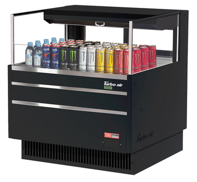 Turbo Air TOM-36L-UFD-W(B)-1S-N 4.6 Cu. Ft. Low-Profile Horizontal Open Display Merchandiser - 115 Volts
