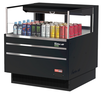 Turbo Air TOM-36L-UFD-W(B)-1S-N 4.6 Cu. Ft. Low-Profile Horizontal Open Display Merchandiser - 115 Volts