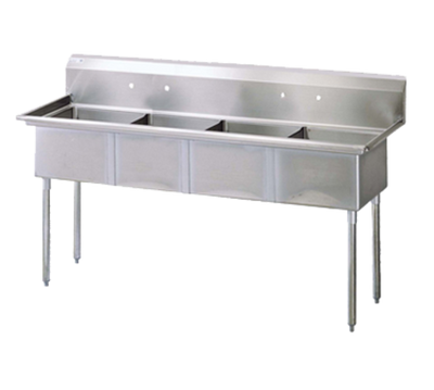 Turbo Air TSA-4-N 78" W Stainless Steel 18 Gauge 4-Compartment Sink