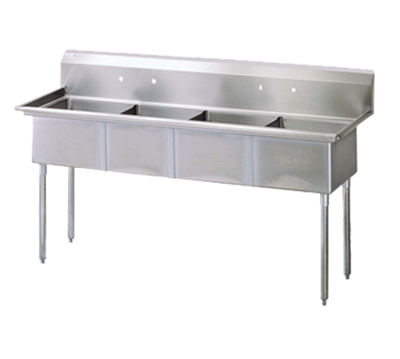 Turbo Air TSA-4-N 78" W Stainless Steel 18 Gauge 4-Compartment Sink