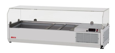Turbo Air CTST-1200G-13-N 47.25" L Stainless Steel E-Line Countertop Salad Table with Clear Hood - 115 Volts