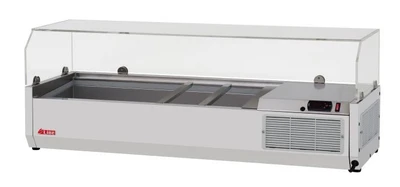 Turbo Air CTST-1200G-13-N 47.25" L Stainless Steel E-Line Countertop Salad Table with Clear Hood - 115 Volts