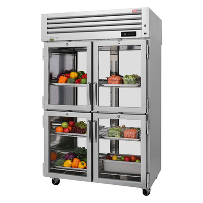 Turbo Air PRO-50-4R-G-PT-N 50.23 Cu. Ft. Stainless Steel Glass PRO Series Refrigerator - 115 Volts